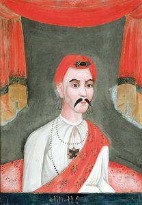 インド市場向けのインドまたは中国からのインド貴族の逆ガラス絵（ガラスに油彩） 作： Asian School