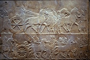 ティルトゥバの戦いでのアシュルバニパル、紀元前650〜620年 作： Assyrian