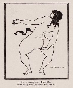 Bathyllus, dançarino romano e performer de pantomimo (caneta e tinta) 作： Aubrey (after) Beardsley