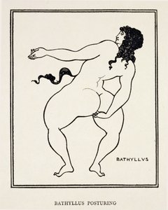 バチルス（ローマ時代のパントミムスのダンサー、パフォーマー 作： Aubrey Beardsley