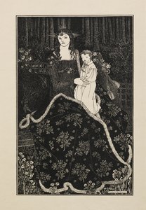 50のドローイングの本からのクリスマスカード 作： Aubrey Beardsley