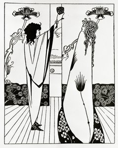 トリスタンが愛のフィルトルを飲んだ方法、1894年頃 作： Aubrey Beardsley