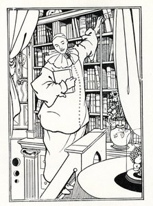 「ピエロ」のカバーのデザイン、1896 作： Aubrey Beardsley