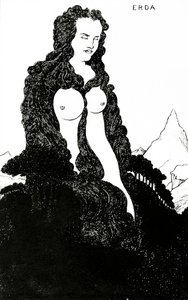Erda、「Das Rheingold」のイラスト1896 作： Aubrey Beardsley