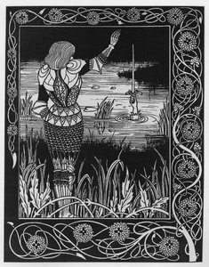 ベディビア卿がソードエクスカリバーを水に投げ込む方法 作： Aubrey Beardsley
