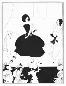 コメディーバレエ「マリオネットIII」のイラスト。 1894年 作： Aubrey Beardsley