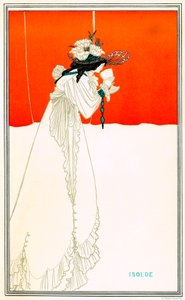 リヒャルト・ワーグナーのオペラ『トリスタンとイゾルデ』にちなんで、オーブリー・ビアズリー（1872-1898）が描いた、愛のフィルターを飲むイゾルデ（Iseult or Iseut, Yseut, Yseult, Ysolde） - アーサー王のケルト伝説 - アールヌーボー - クロモリトグラフィー（chromolithography） W. Griggs, The 作： Aubrey Beardsley