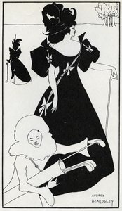 ゴルフクラブカードの「Pierrot as Caddie」デザイン 作： Aubrey Beardsley