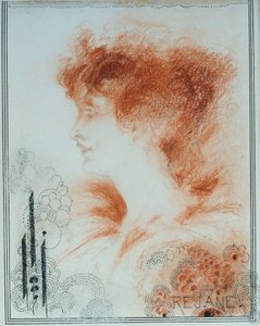 Rejane、1894 作： Aubrey Beardsley