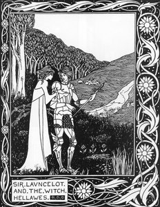 Sir Launcelot and the witch Hellawes（ランスロット卿と魔女ヘラウェス）Aubrey Beardsley（1872-1898）によるイラスト（Thomas Malory