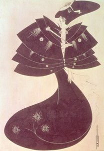 ブラックケープ、オスカーワイルドの劇「サロメ」の英語版のイラスト、1894年（ペンとインク） 作： Aubrey Beardsley