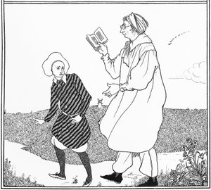 「青春とペダントリーの永遠の問題」、「イエローブック」の表紙イラスト、1944-95 作： Aubrey Beardsley