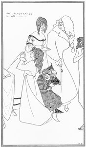 夫人の悔恨」、『イエロー・ブック』の挿絵、1896年頃（リトグラフ）。 作： Aubrey Beardsley