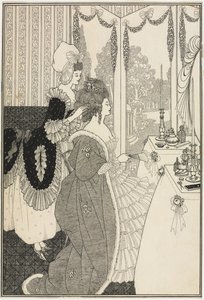 トイレ（アレクサンダー・ポープ作「The Rape of the Lock」より）1895-96年頃（ペンとインク 作： Aubrey Beardsley