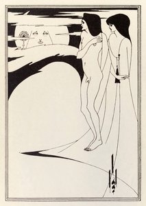 「女と月 作： Aubrey Beardsley