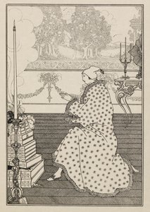 男爵の祈り。 「ロックのレイプ」より。 本から50枚の絵 作： Aubrey Beardsley