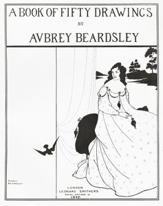 「50枚の絵の本」のタイトルページ、1897 作： Aubrey Beardsley