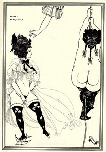 苦しんでいる2人のアテネの女性。アリストパネスのリシストラの挿絵、1896 作： Aubrey Beardsley