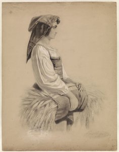 イタリアの農民の女性、右