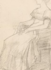 肖像画と椅子に座っている女性 作： August Allebe