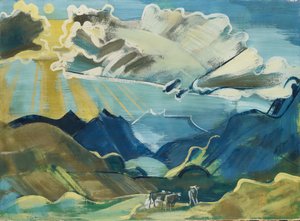 シェーヘンタールとウリロットストックのバルマルプ、1927-28（キャンバスに粘土絵の具） 作： August Babberger