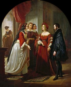 エレオノーラデステの前のタッソ、1839年。 作： August Ferdinand Hopfgarten