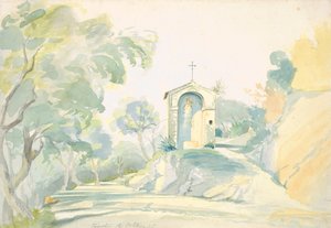 チボリ近くの道端のチャペル、1835年。 作： August Georg Friedrich Lucas