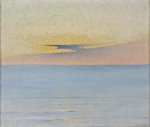 夕日の海 作： August Hagborg