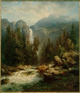A.Leu d。 Ä。、滝のあるノルウェーの風景 作： August Wilhelm Leu