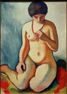コーラルチェーン付きヌード 作： August Macke