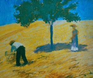 トウモロコシ畑の木 作： August Macke