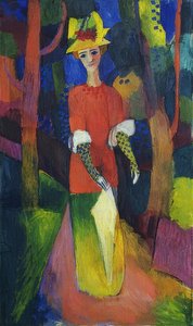 公園の女性。 1914 作： August Macke