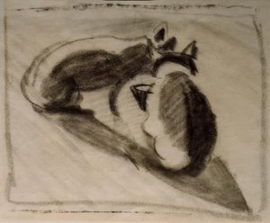 画家マルクの二匹の猫 作： August Macke