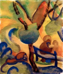 ライオンと隠者（ヒエロニムス） 作： August Macke