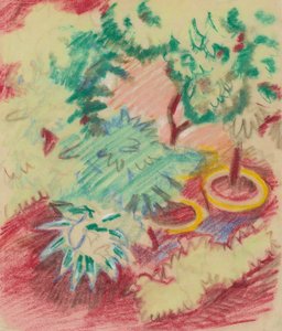 植木鉢。 作： August Macke