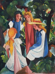 4人の女の子、1912年〜1913年 作： August Macke