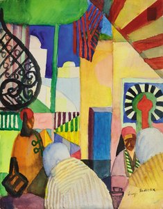 1914年のバザールで 作： August Macke