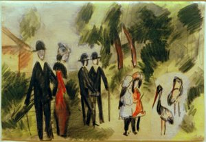サギを持つ人々 作： August Macke