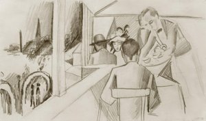 飛行船カフェ 作： August Macke