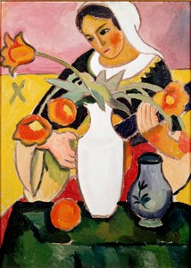 リュート奏者の絵 アウグスト・マッケ（1887-1914） 1910年 パリ、モダンアートギャラリー 作： August Macke