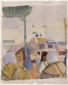 チュニスの市場（II）。 1914 作： August Macke