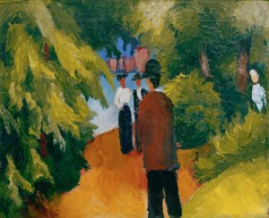 水辺の公園（公園の男） 作： August Macke