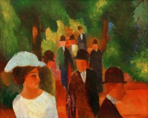 プロムナード（半身像の白人少女と） 作： August Macke