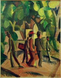 茶色と緑の遊歩道 作： August Macke