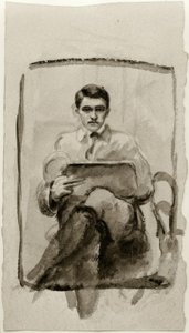 自画像、描画 作： August Macke