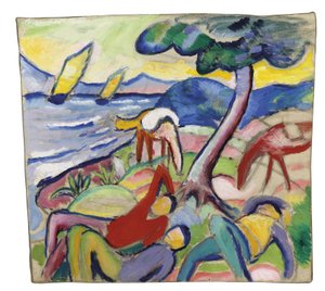 スリーピングライダーズ、1910年 作： August Macke