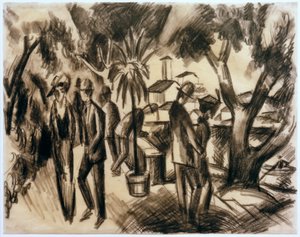 公園の歩行者 作： August Macke