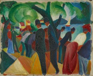 橋の上を歩く 作： August Macke