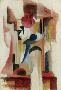 明るい店の窓の研究、1913 作： August Macke