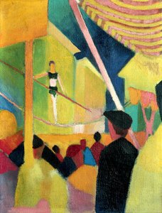綱渡り、c。 1913 作： August Macke